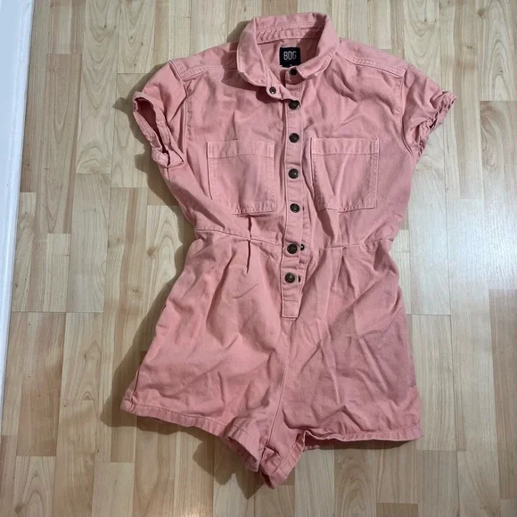 BDG Urban Outfitters Joey Short sleeved Coverall Romper Peach Size Small - Picture 6 of 6
